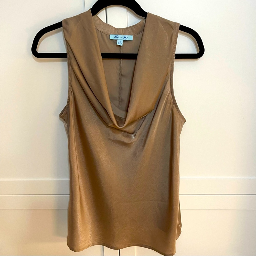 She + Sky cowl neck sleeveless tank